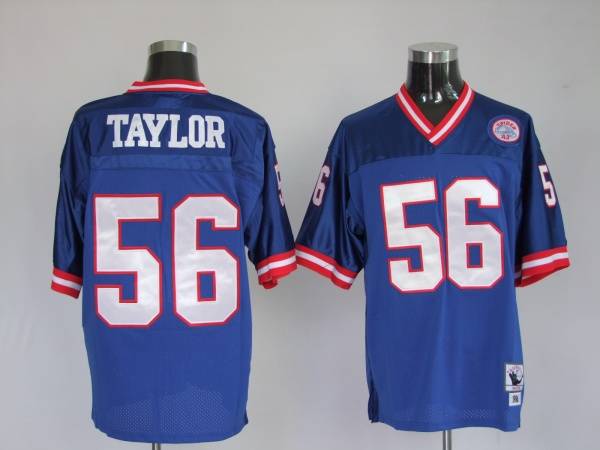 Men's New York Giants Customized Blue Mitchell and Ness Stitched Jersey